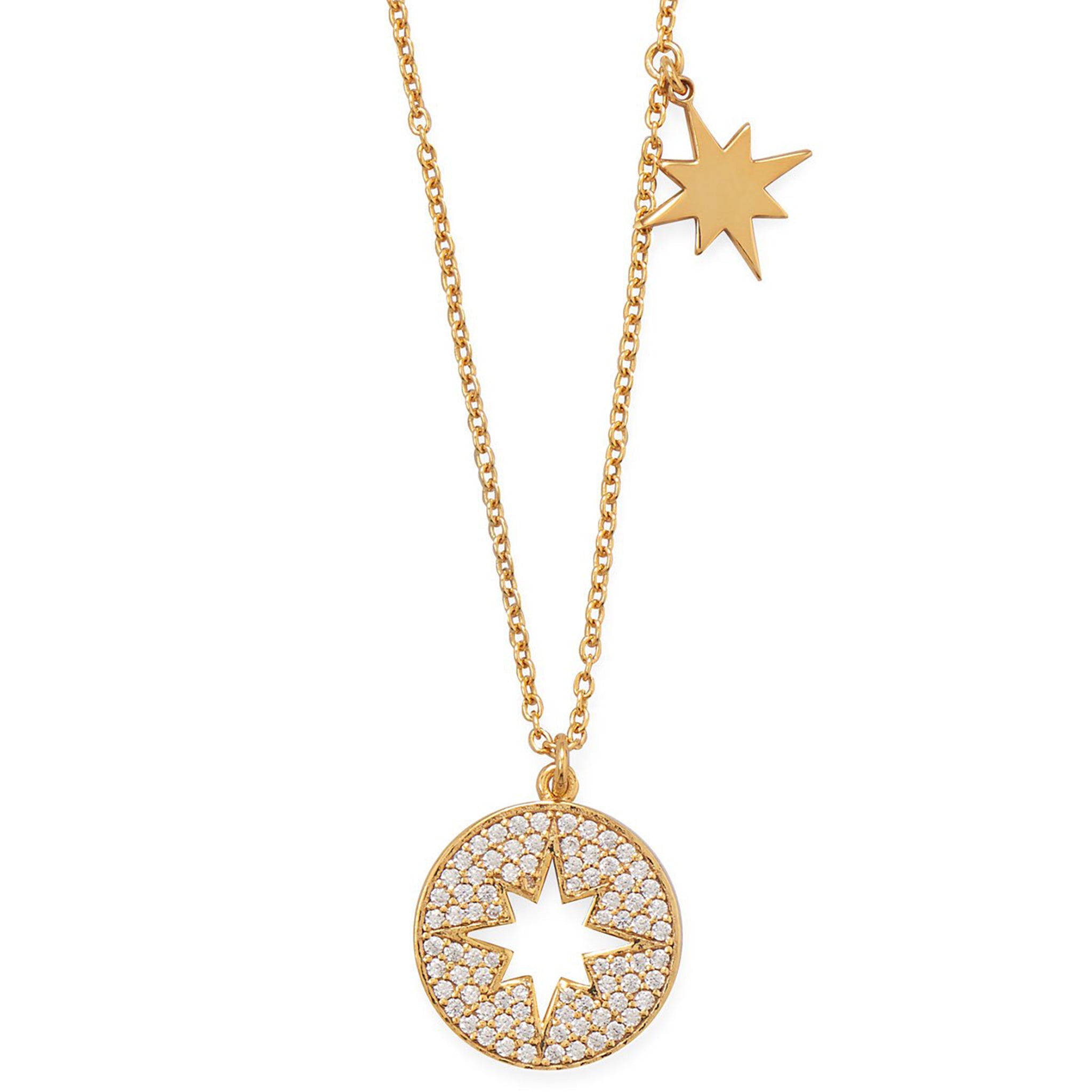 Cut Out Starburst Gold Necklace