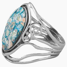 Cutout Band Roman Glass Ring Left Side View