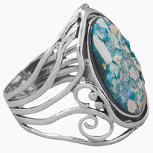 Cutout Band Roman Glass Ring Right Side View