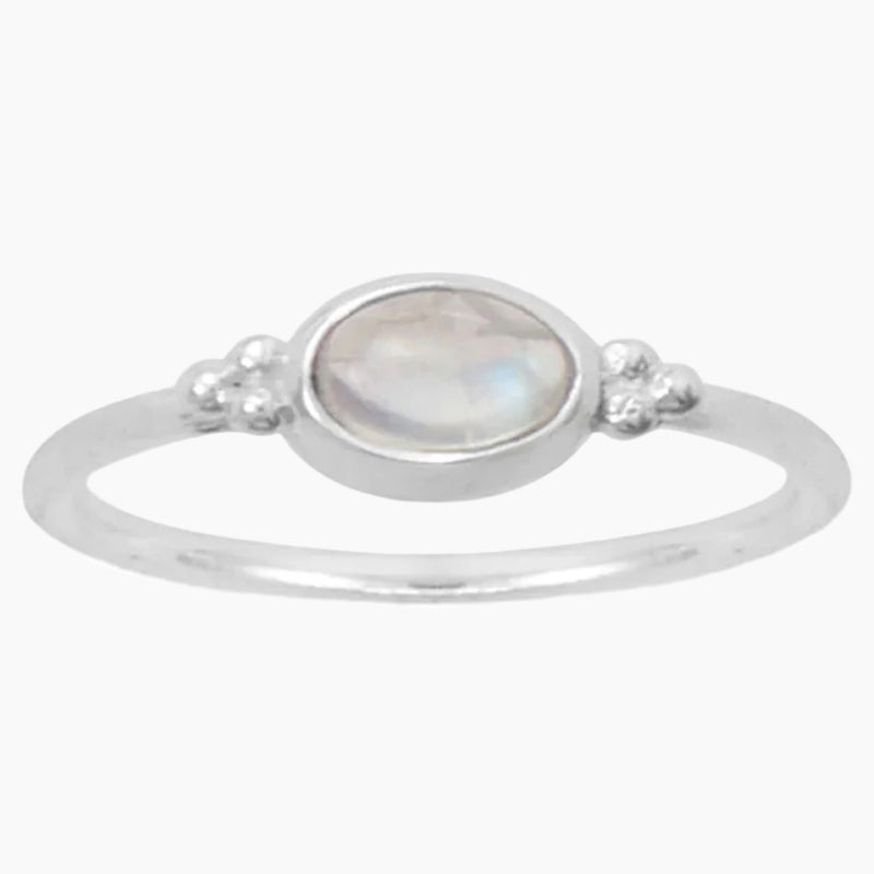 Dainty Rainbow Moonstone Ring