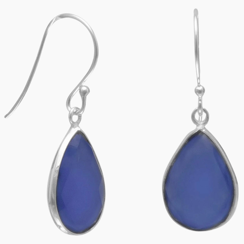 Dark Blue Chalcedony Earrings