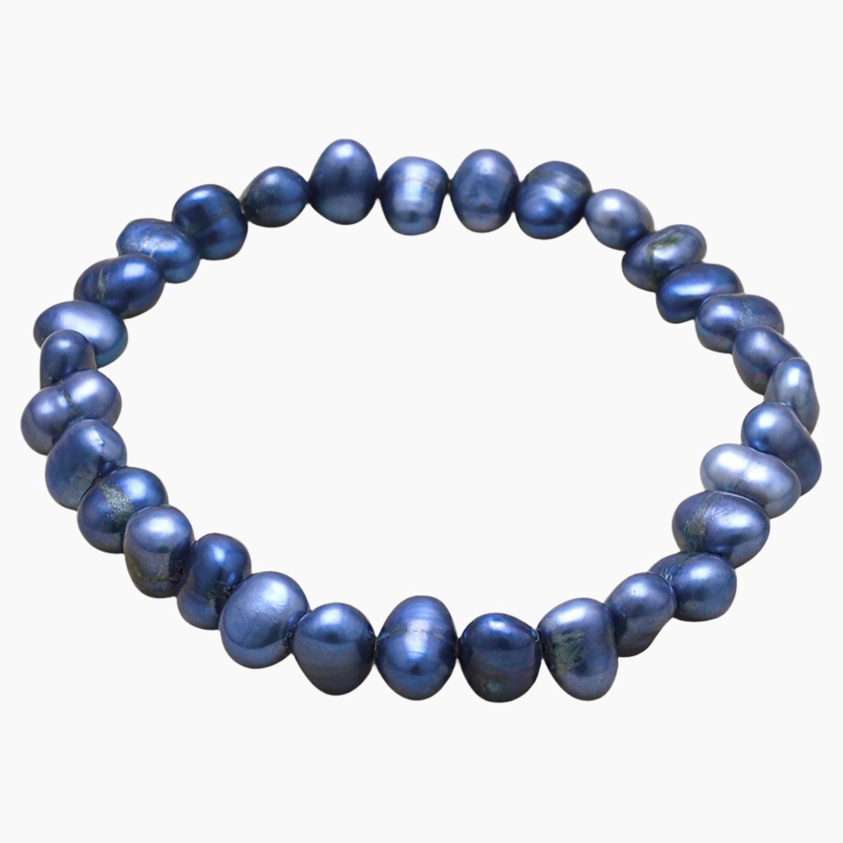 Dark Blue Freshwater Pearl Stretch Bracelet