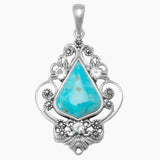 Decorative Turquoise and Marcasite Pendant