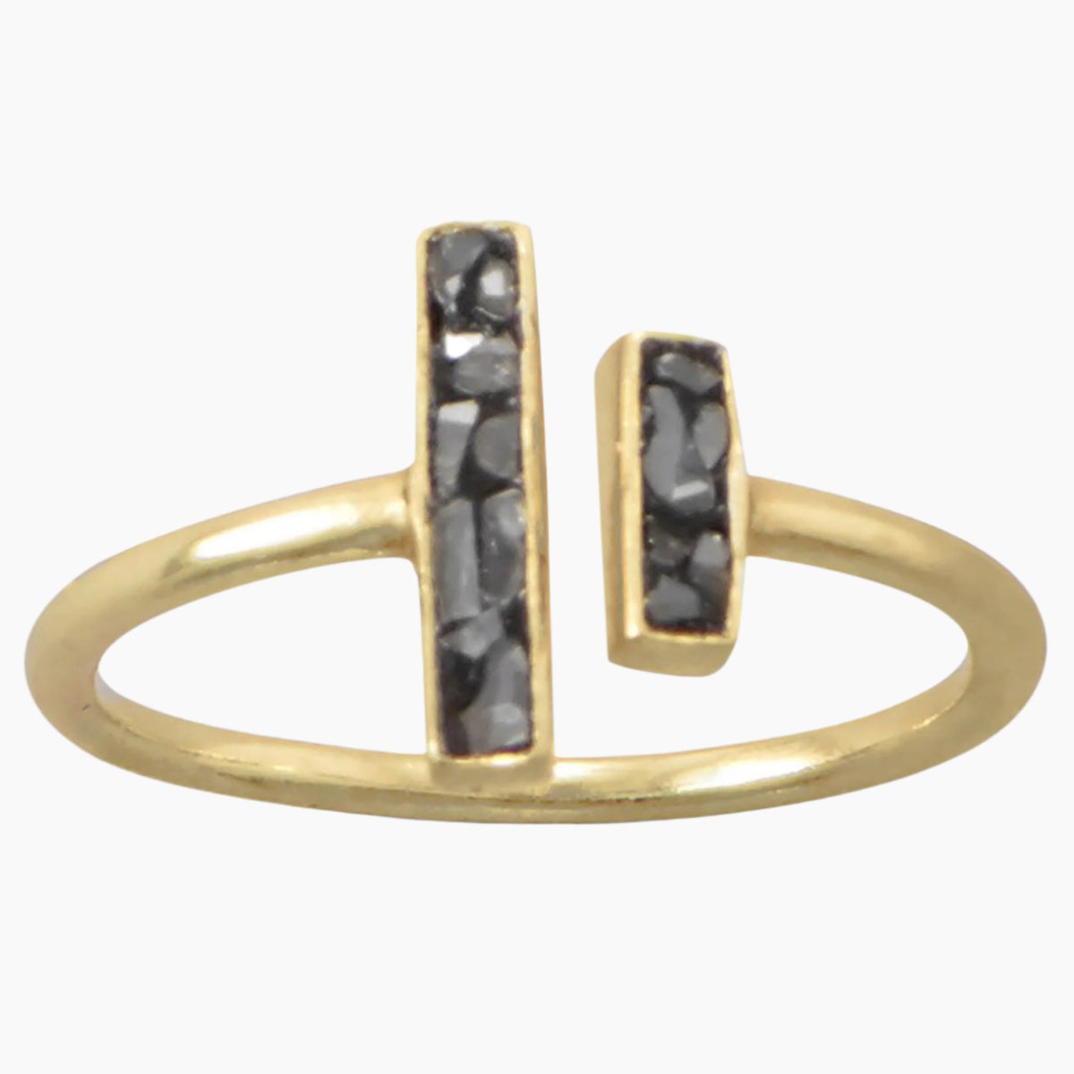 Diamond Chip Open Gold Ring