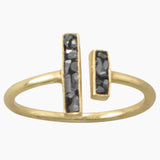 Diamond Chip Open Gold Ring