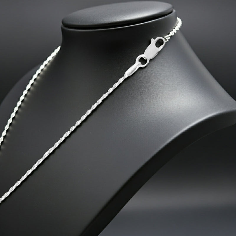Diamond Cut Rope Chain - 1mm Clasp View