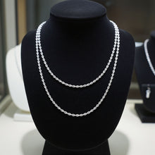 Diamond Cut Rope Chain - 1mm - Layered on Bust Stand