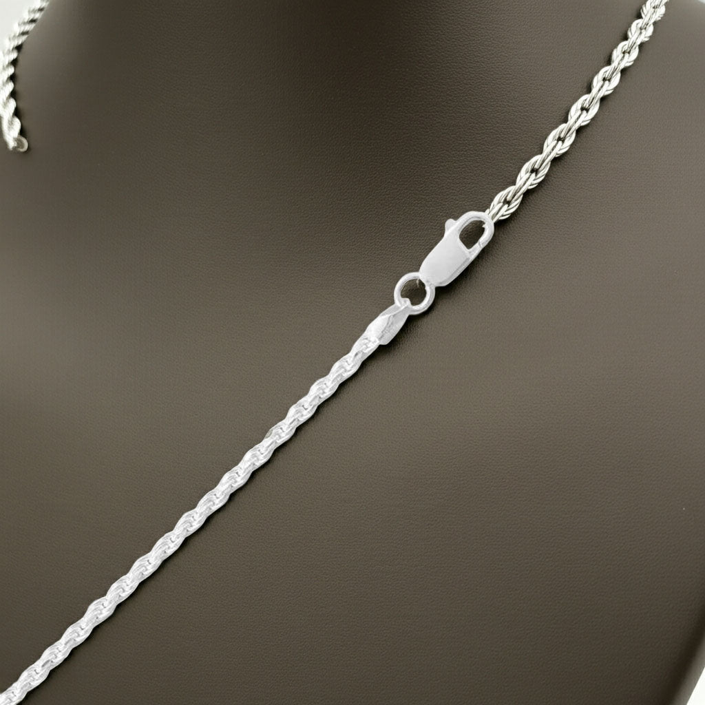 Diamond Cut Rope Chain - 2.2mm Clasp View