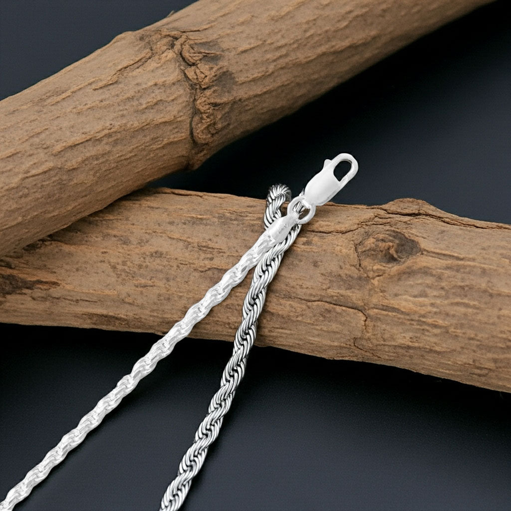 Diamond Cut Rope Chain - 2.7mm Example