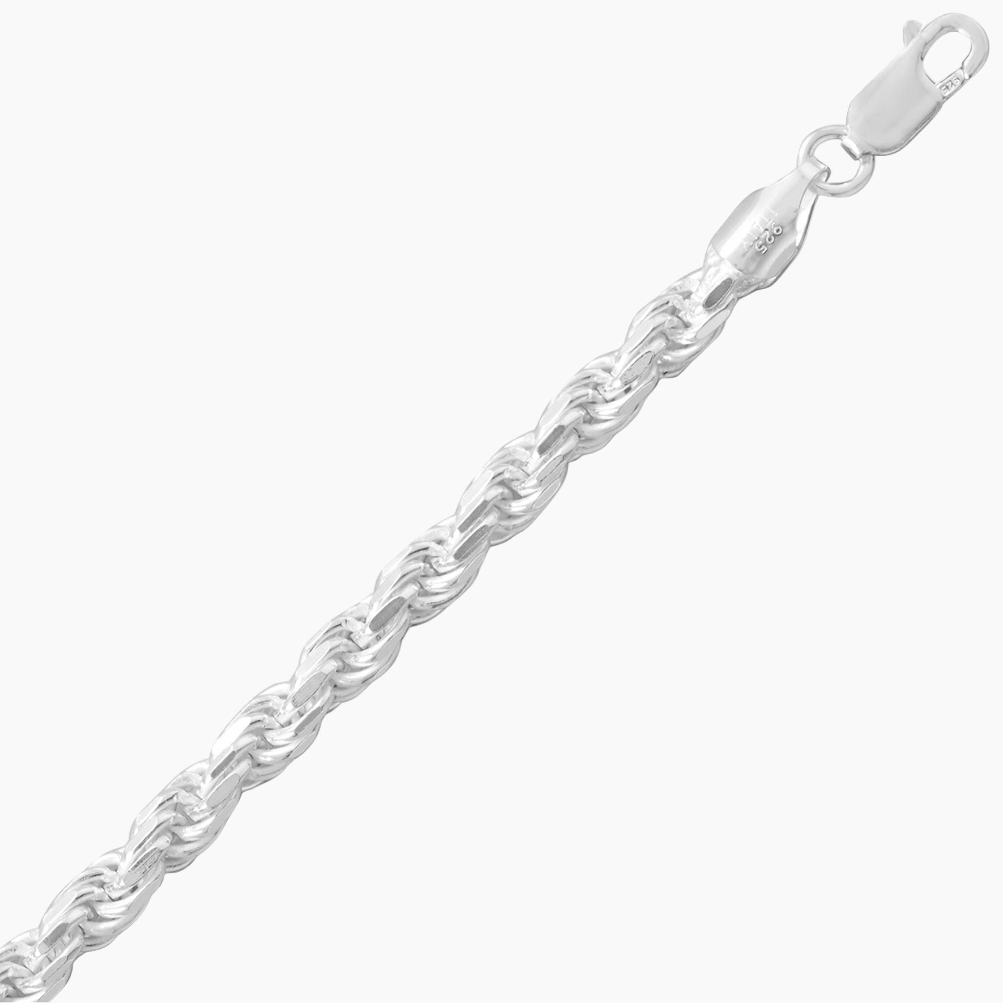 Diamond Cut Rope Chain - 4.4mm with Clasp