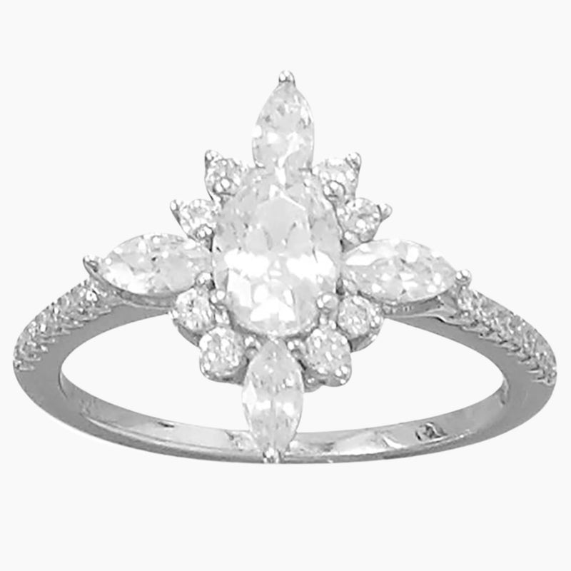 Diamond Shaped Cubic Zirconia Ring