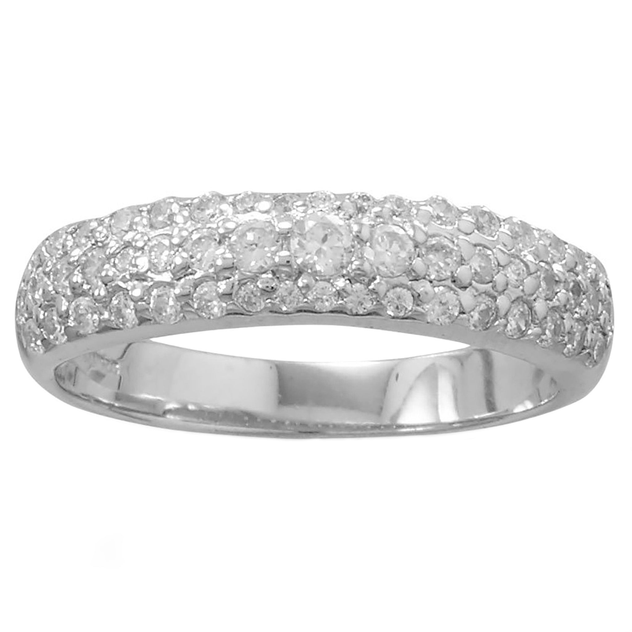 Domed Cubic Zirconia Ring