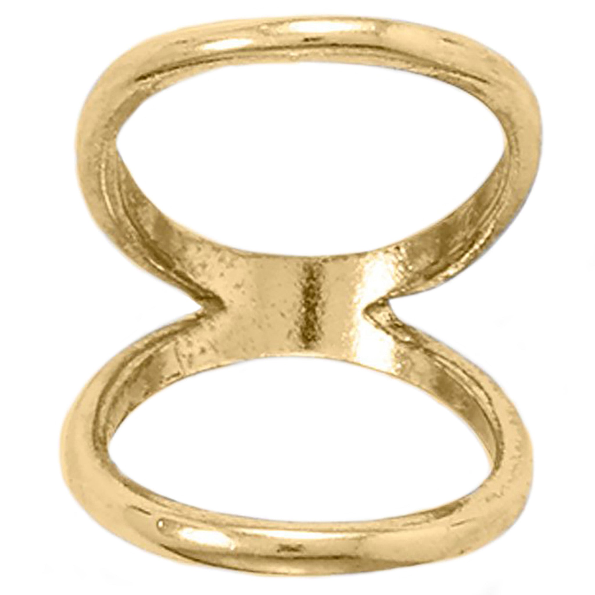 Double Band Gold Knuckle Ring