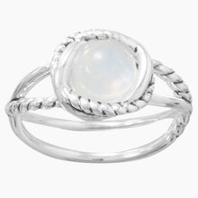 Double Band Rainbow Moonstone Ring