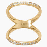 Double Band Zirconia Gold Knuckle Ring