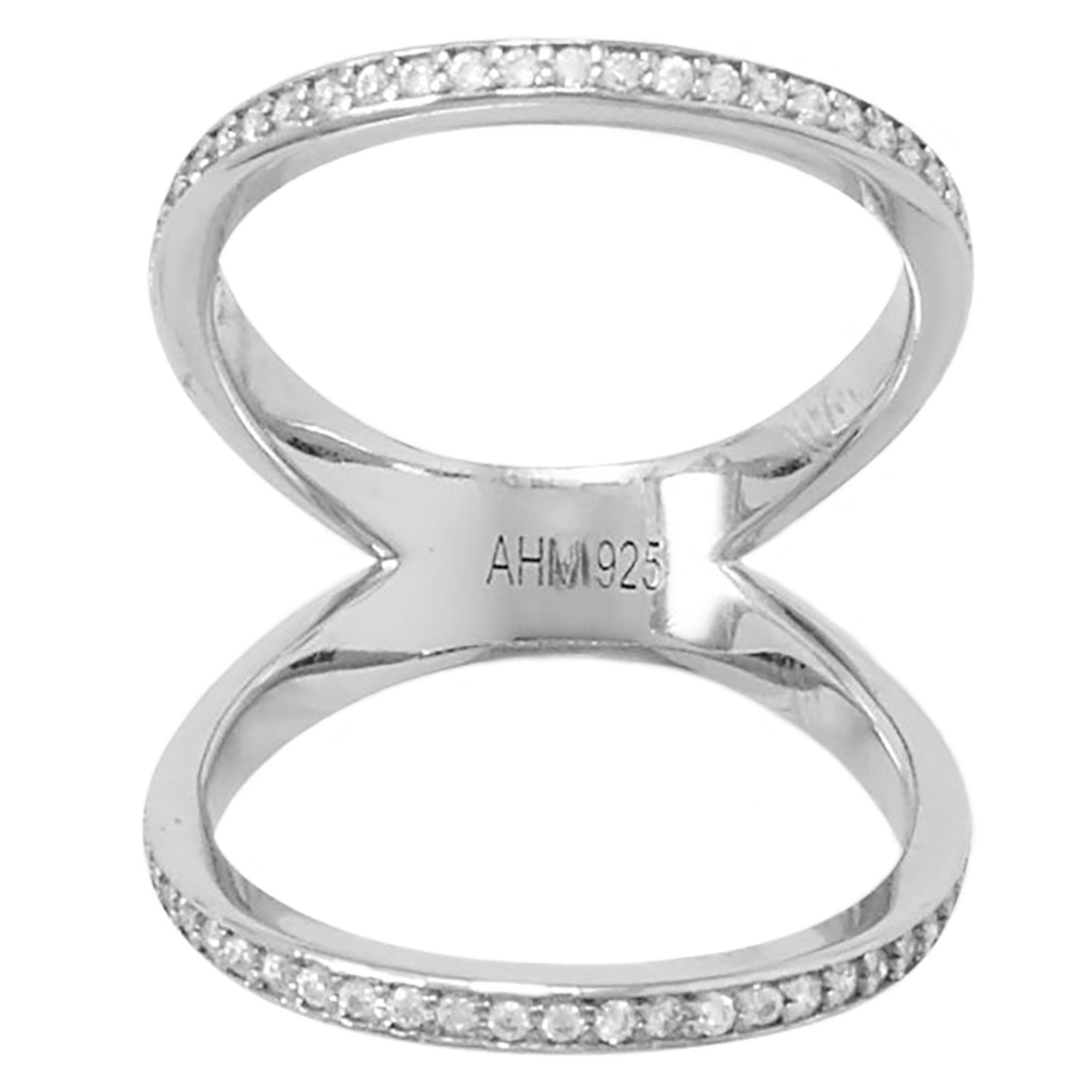Double Band Zirconia Knuckle Ring