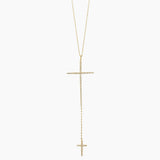 Double Cross Zirconia Necklace