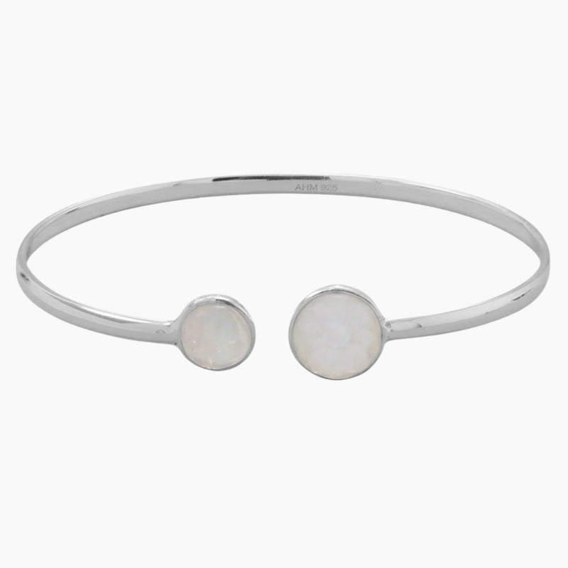 Double Rainbow Moonstone Cuff Bracelet