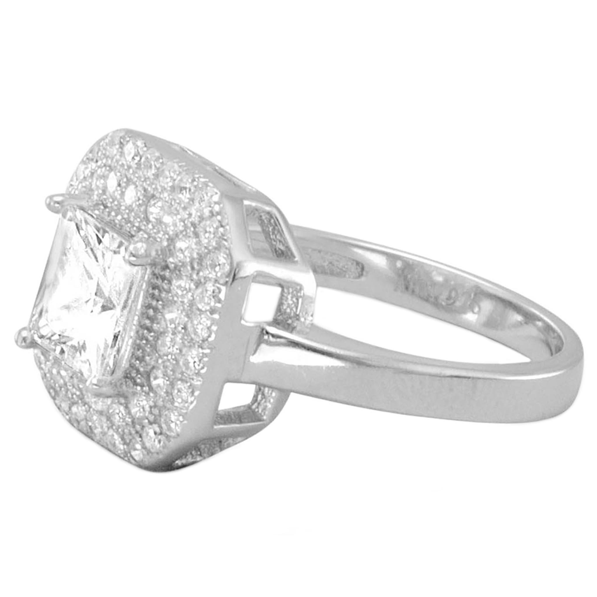 Double Row Cubic Zirconia Ring Side View