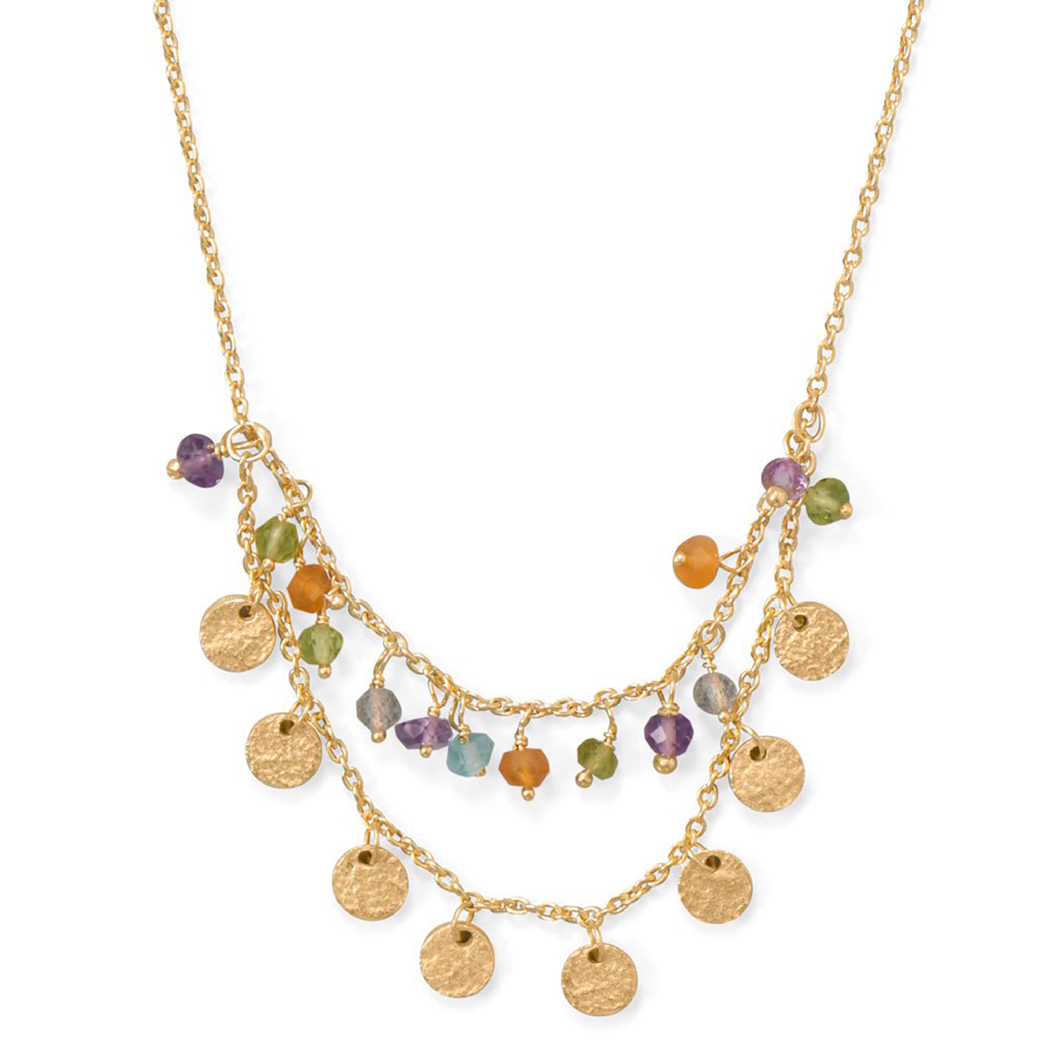 Double Strand Gemstone Bead Necklace