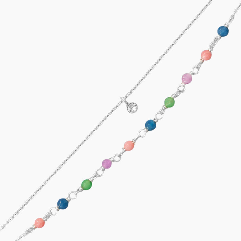 Double Strand Jade Anklet Close Up