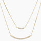 Double Strand Zirconia Bar Necklace