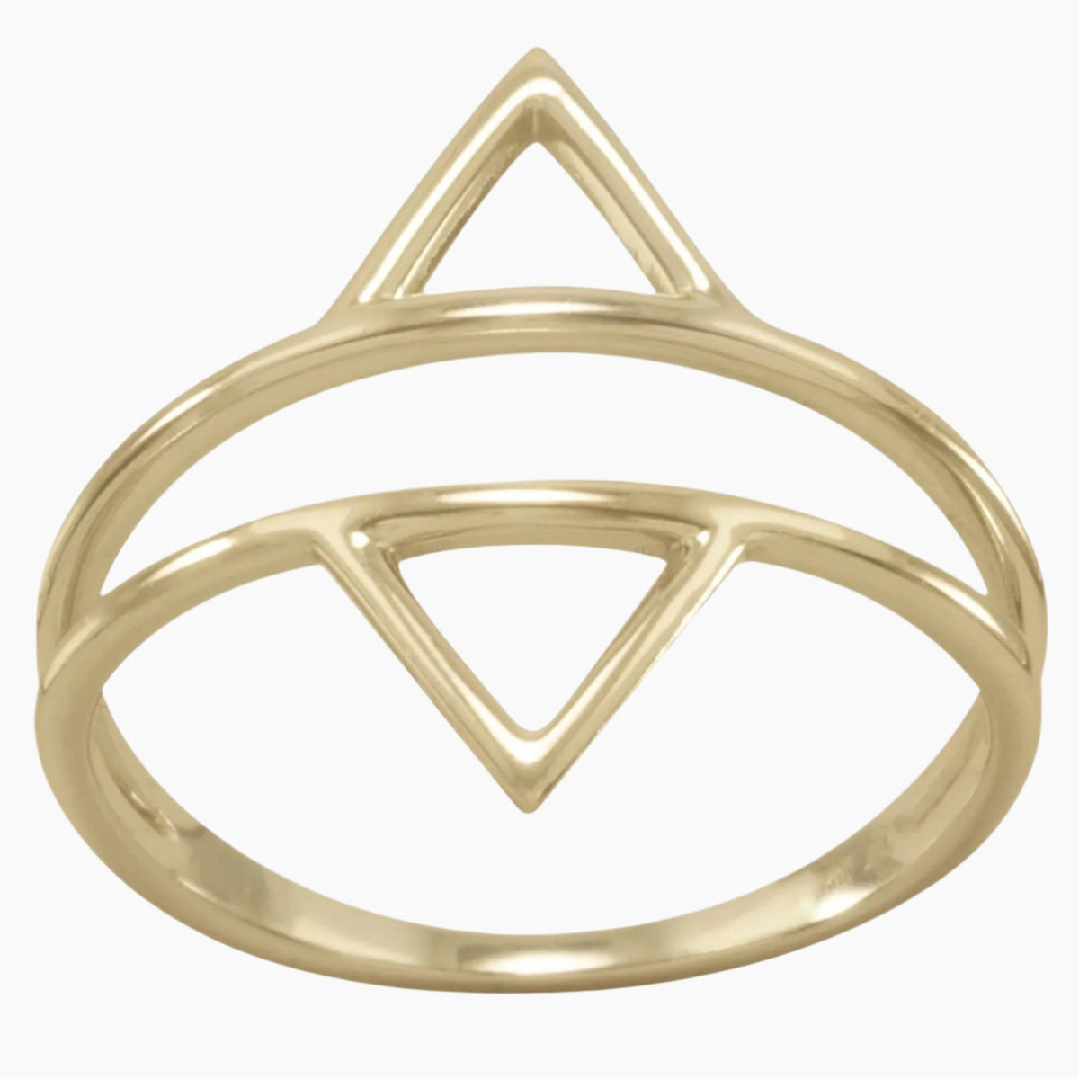 Double Triangle Split Band Ring