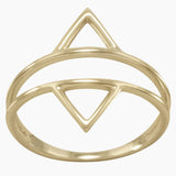 Double Triangle Split Band Ring