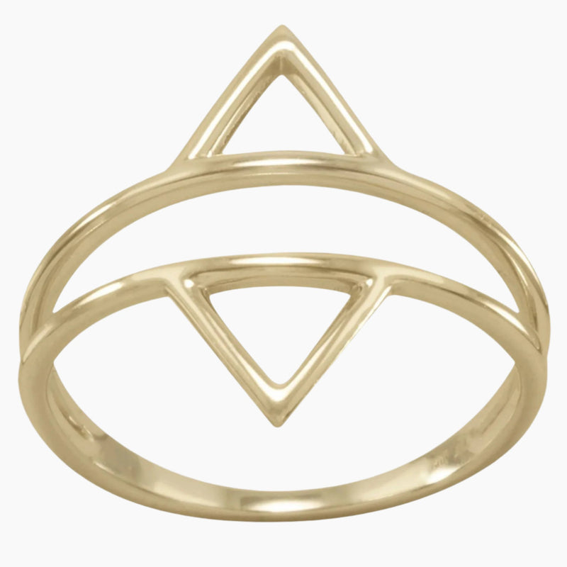 Double Triangle Split Band Ring