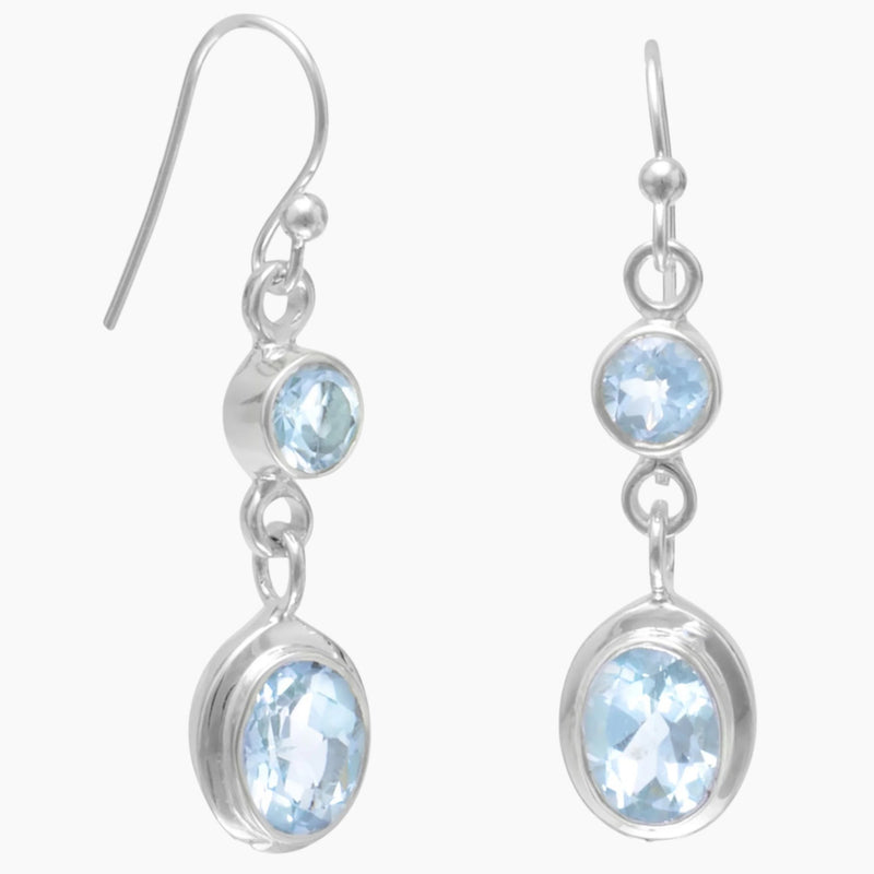 Dual Blue Topaz Earrings