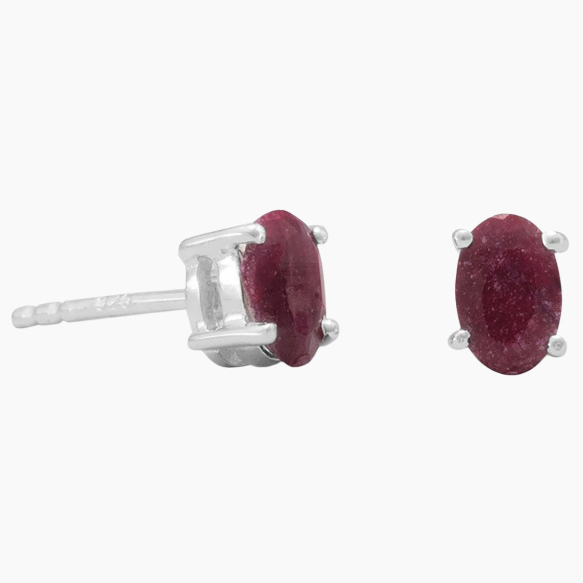 Dyed Ruby Beryl Earrings