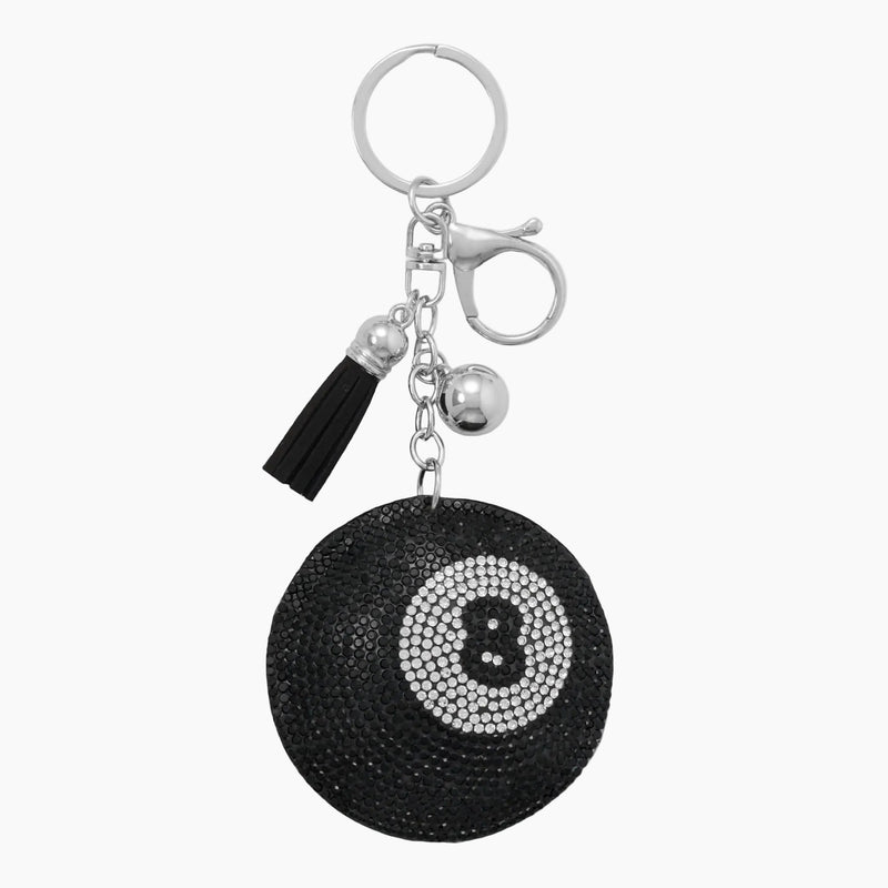 Eight Ball Crystal Bag Charm
