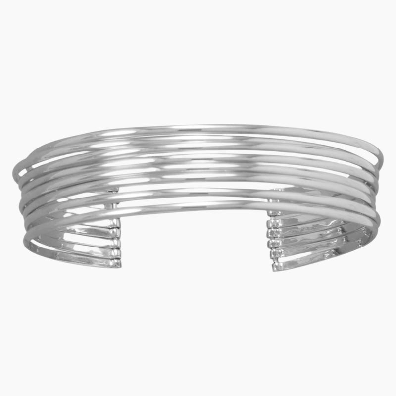 Eight Row Silver Cuff Bracelet