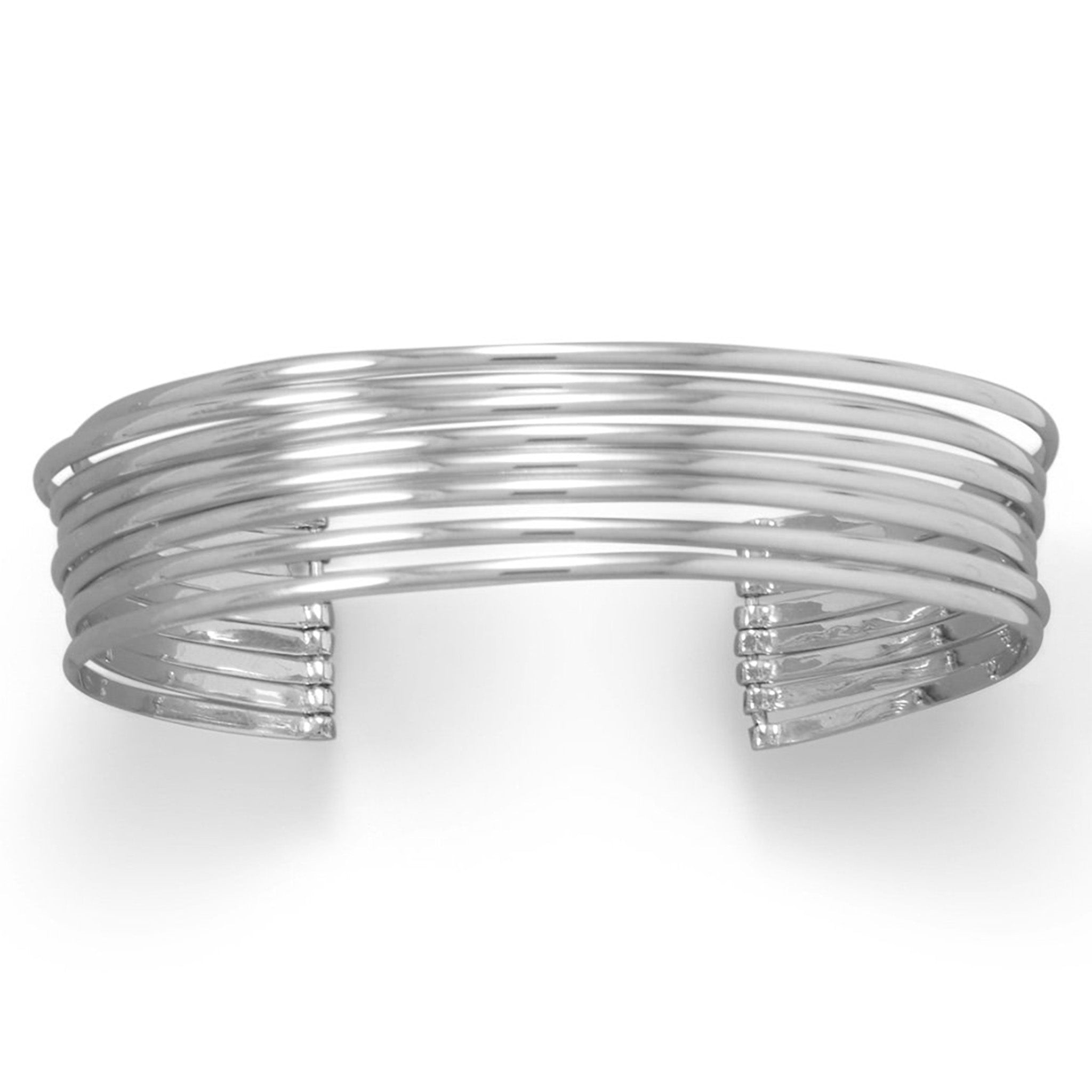 Eight Row Silver Cuff Bracelet