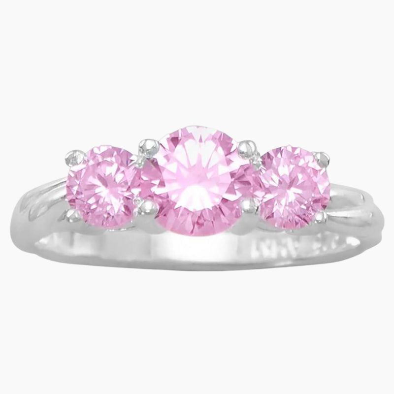 Elegant Style Pink Cubic Zirconia Ring