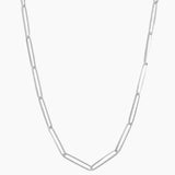 Elongated Paperclip Style Necklace