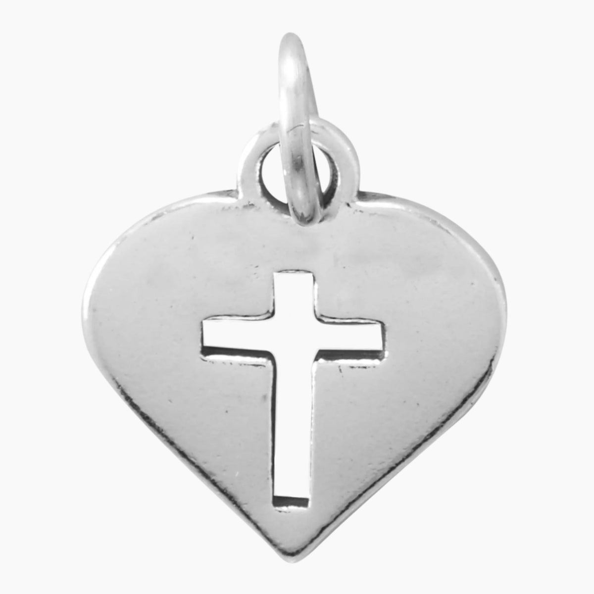Embedded Cross Heart Charm