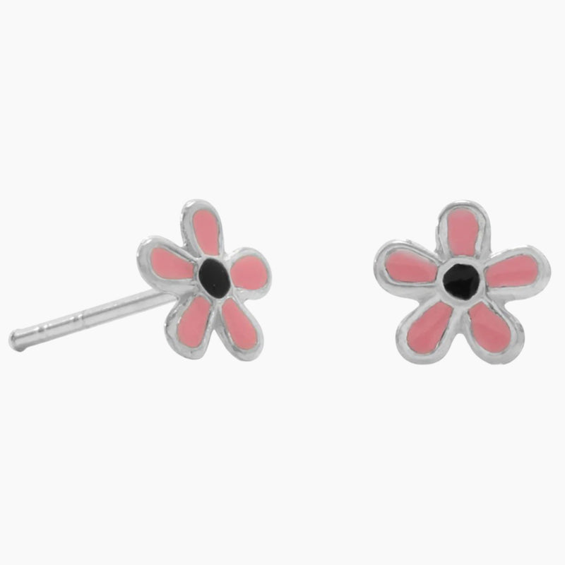 Enamel Flower Stud Earrings