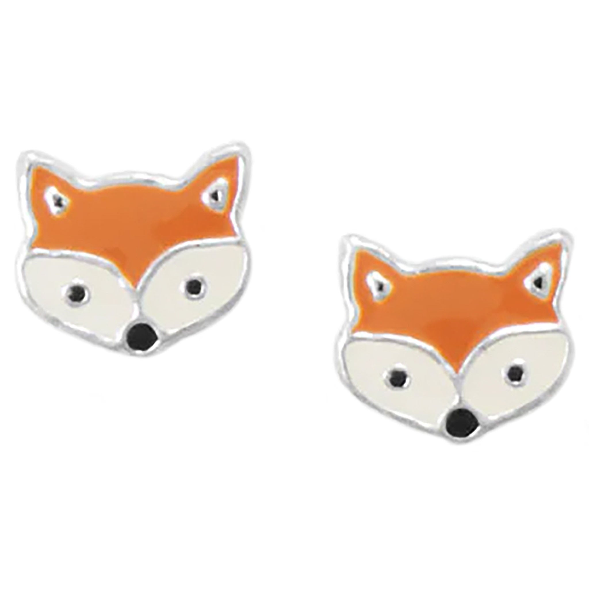 Enamel Fox Stud Earrings