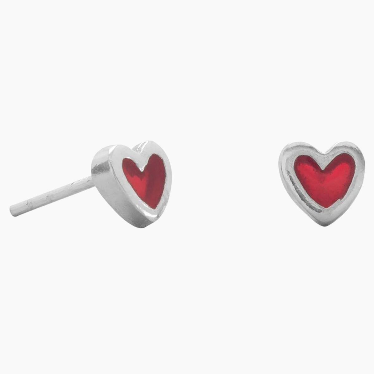 Enamel Heart Stud Earrings