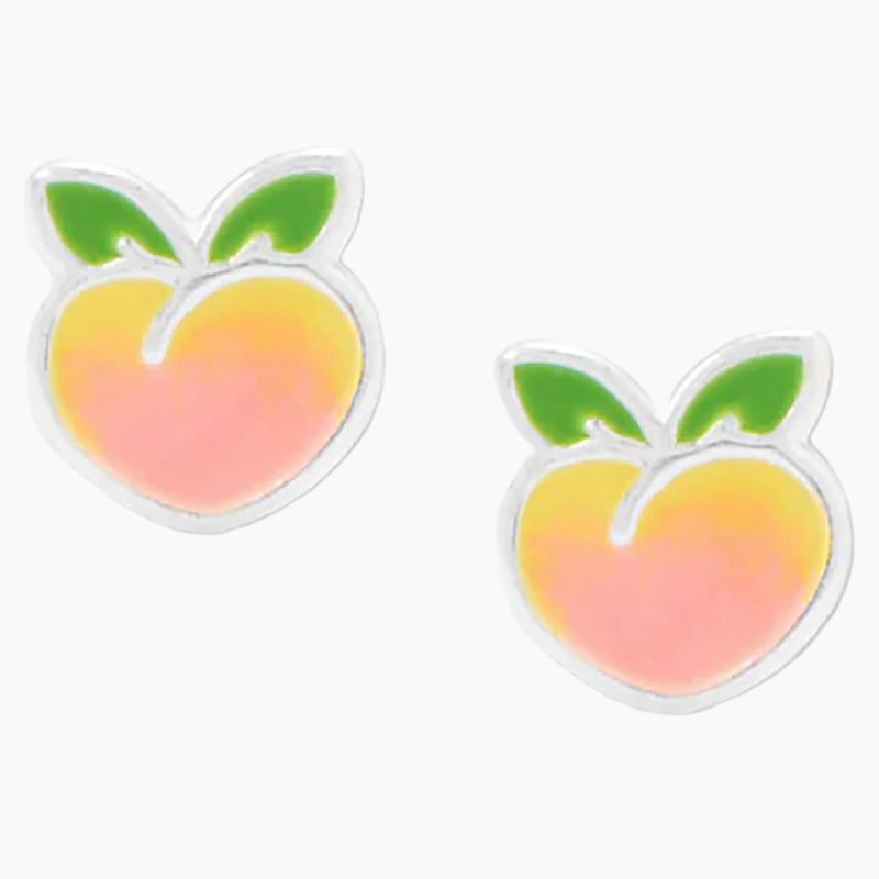 Enamel Peach Stud Earrings