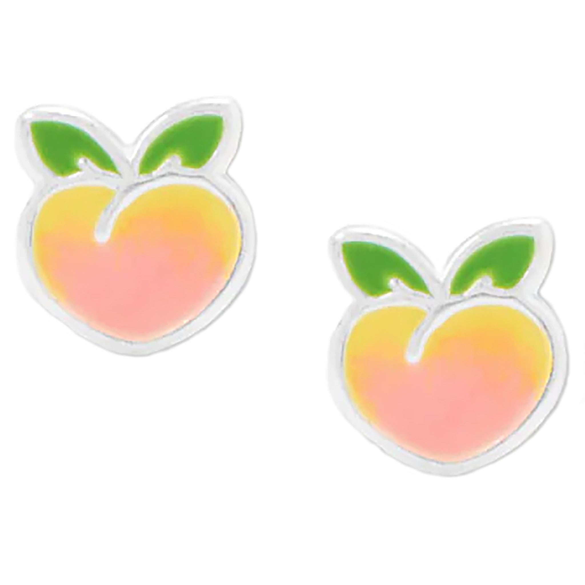 Enamel Peach Stud Earrings
