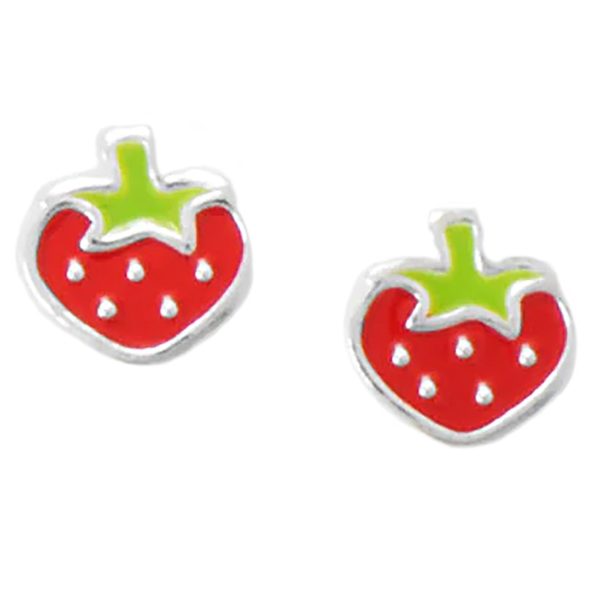 Enamel Strawberry Stud Earrings
