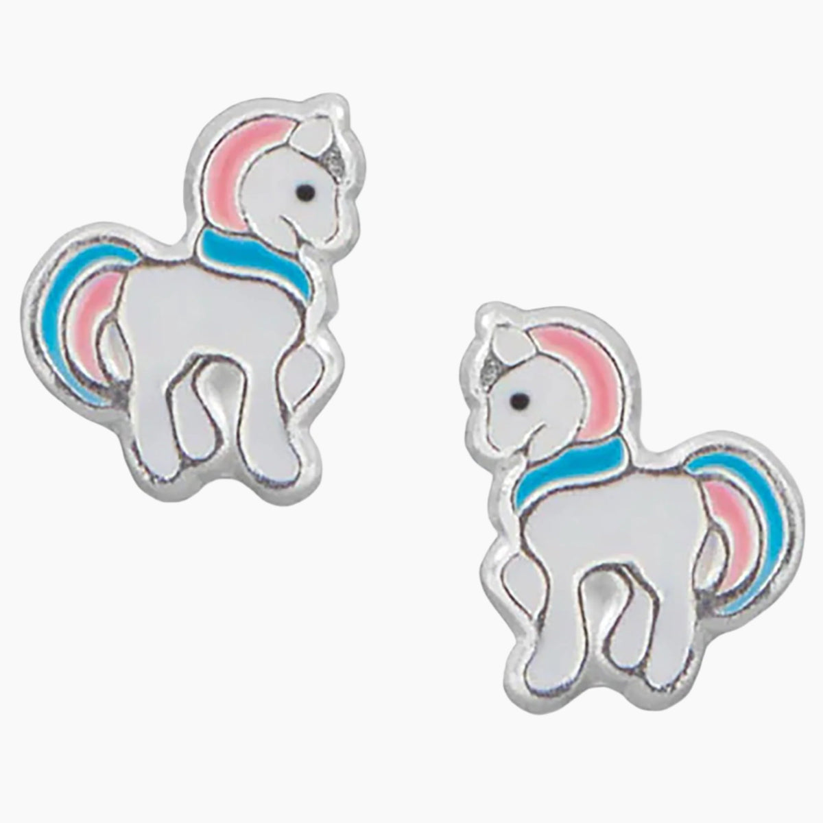 Enamel Unicorn Stud Earrings