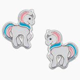 Enamel Unicorn Stud Earrings