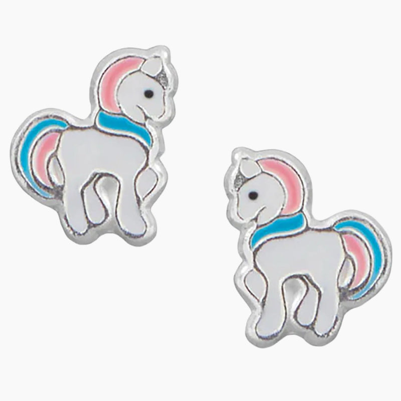 Enamel Unicorn Stud Earrings