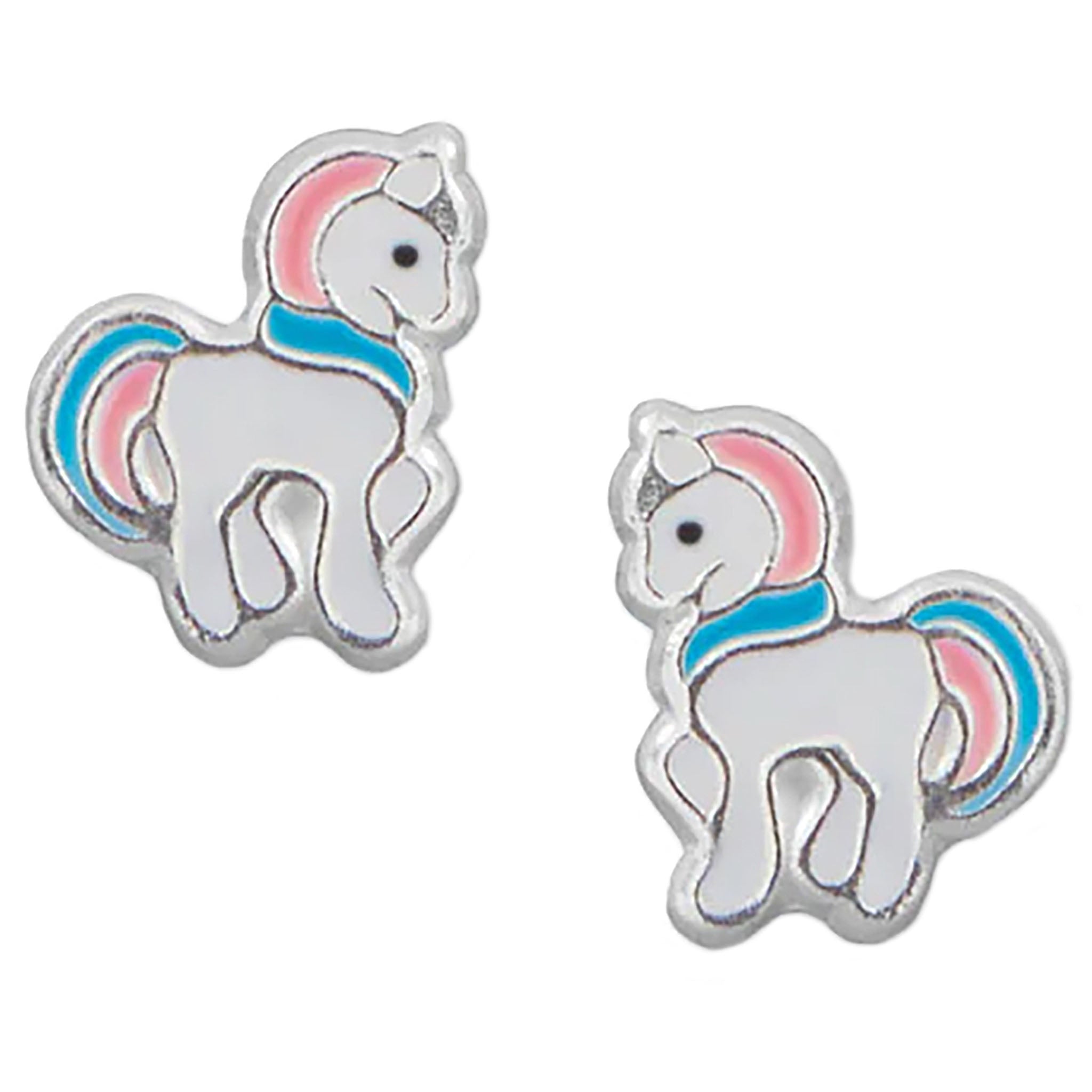 Enamel Unicorn Stud Earrings