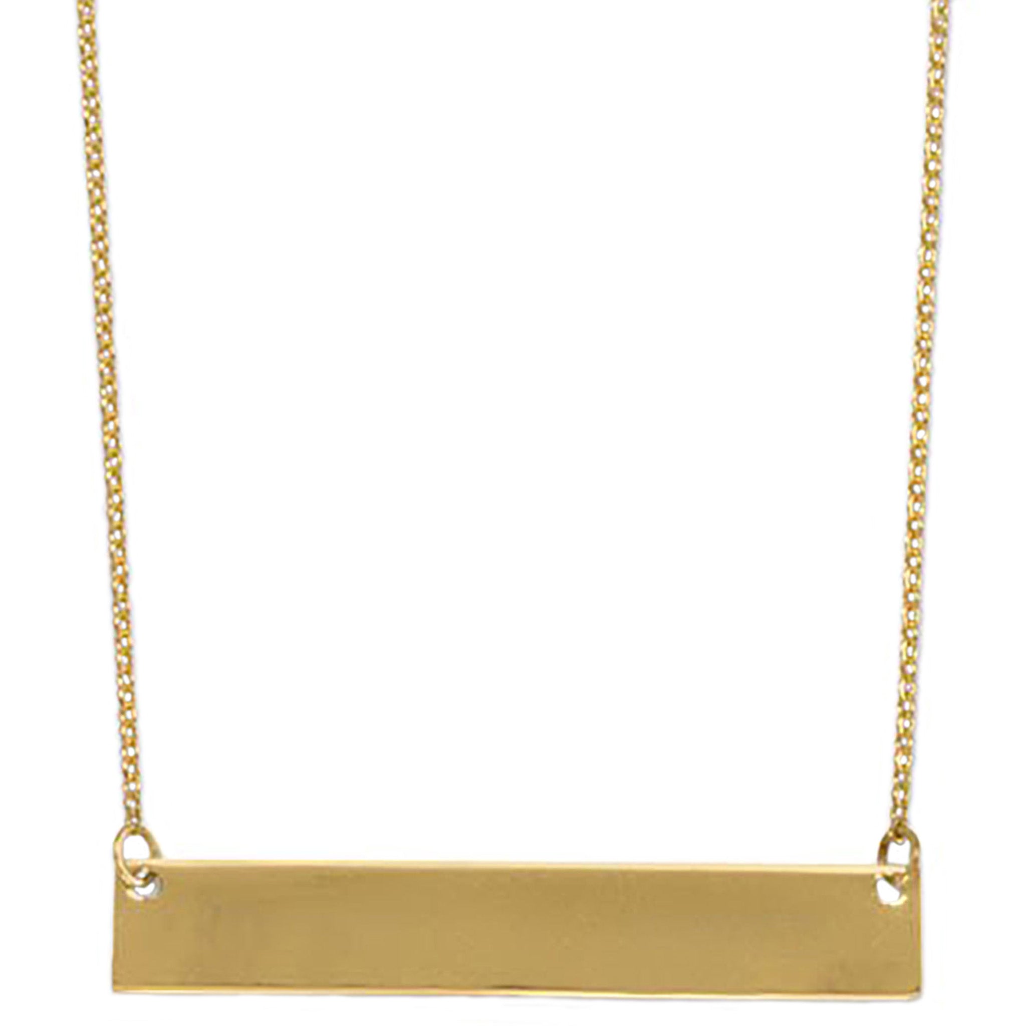 Engravable Bar Gold Necklace