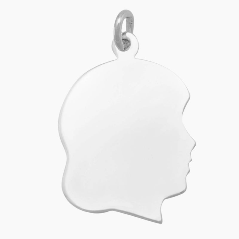 Engravable Girl Silhouette Charm