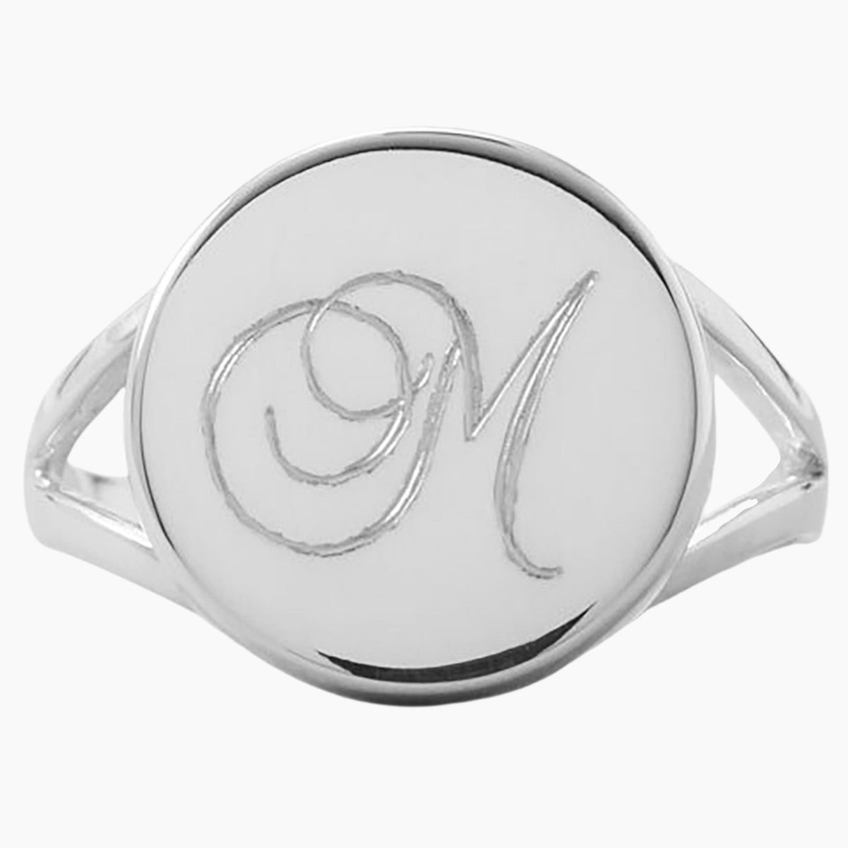 Engravable Polished Disc Ring Reverse